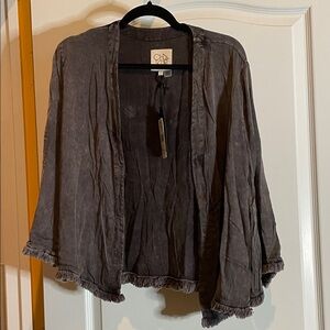 Chaser Charcoal Open-Front Cardigan